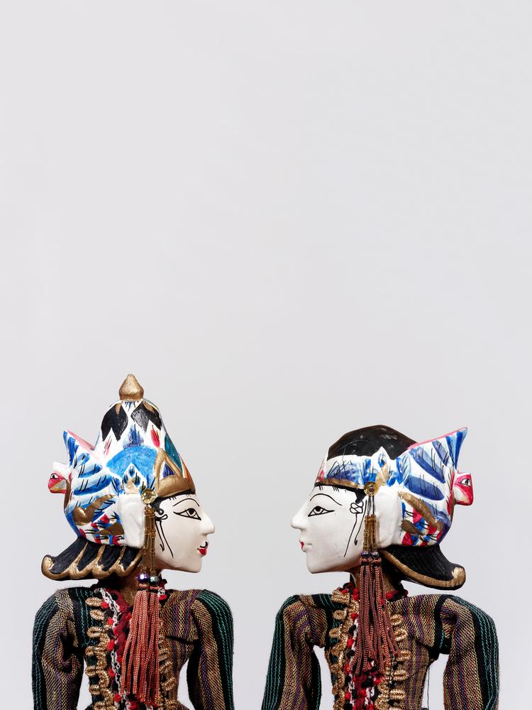 Marionnette indonésienne de Rama et Sita